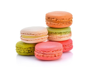 macaroons or macaron on white background