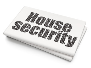 Safety concept: House Security on Blank Newspaper background