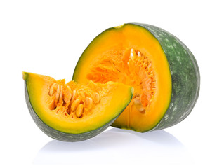 Green pumpkin isolated on white background