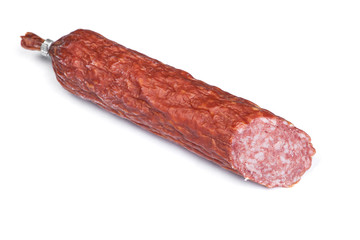 Half of  salami sausage