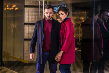young fashion couple posing for advertising