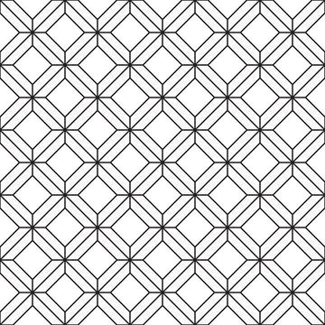 Rhombic ornament. Thin black line seamless vector pattern