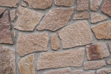 a wall lined with stone