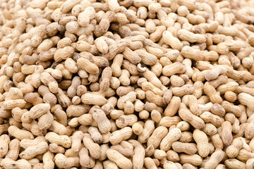 Large group pf peanuts on market for sale