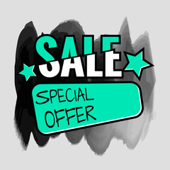 watercolor sale and discount labels. vector illustration