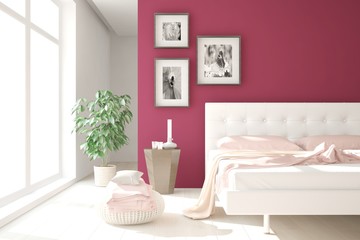 Fototapeta na wymiar Modern bedroom. Scandinavian interior design