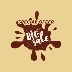 Color background with isolated sale stamp
