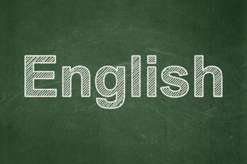 Fototapeta premium Education concept: English on chalkboard background