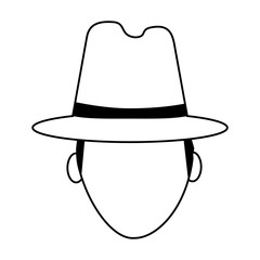 faceless man with hat icon image vector illustration design 