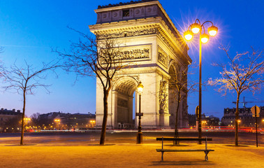 Fototapeta na wymiar The Triumphal Arch in evening, Paris.