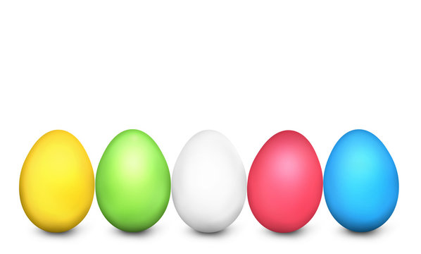 Easter Eggs Festive Colored 3d render