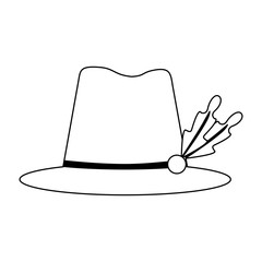 tyrolean hat german culture icon image vector illustration design 