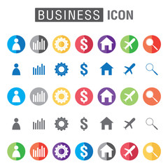 Business icon set isolated on white background.