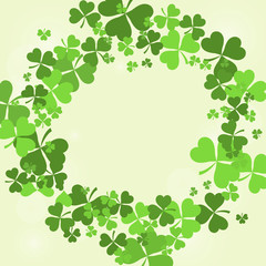 St Patricks Day background with Shamrock Leaves. Vector illustration. eps10