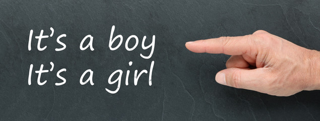 It's a boy on a blackboard