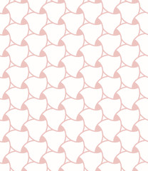 Seamless ornament. Modern geometric pattern with repeating elements. Pink and white pattern