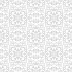 Fototapeta premium Seamless damask pattern. Traditional classic orient ornament. Light silver pattern