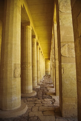 Ancient the Valley of the Queens Temple in Luxor, Egypt, Africa. Photo shot in 2017. Vertical color image.