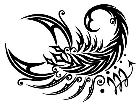 Großer Skorpion im Tribal & Tattoo Style, Astrologie