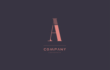 a pink vintage retro letter company logo icon design