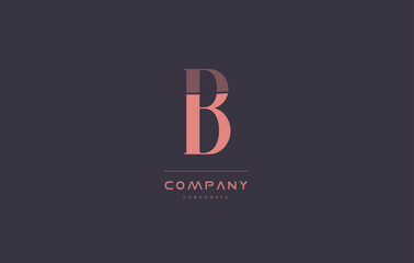 b pink vintage retro letter company logo icon design