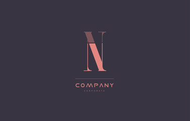 n pink vintage retro letter company logo icon design