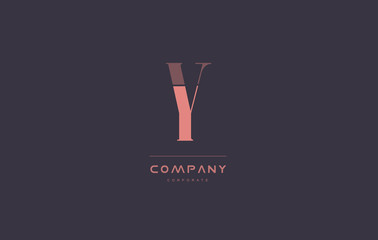 y pink vintage retro letter company logo icon design