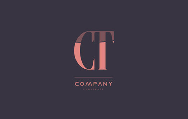 Obraz premium ct c t pink vintage retro letter company logo icon design