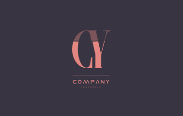 cy c y pink vintage retro letter company logo icon design