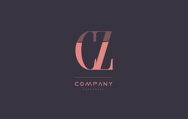 cz c z pink vintage retro letter company logo icon design