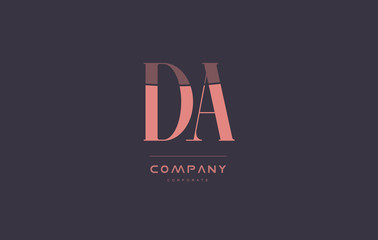 da d a pink vintage retro letter company logo icon design