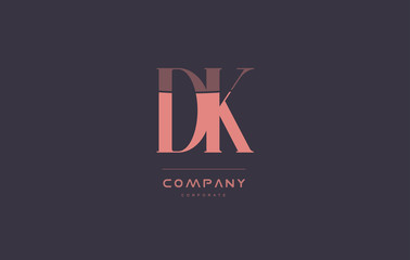 dk d k pink vintage retro letter company logo icon design