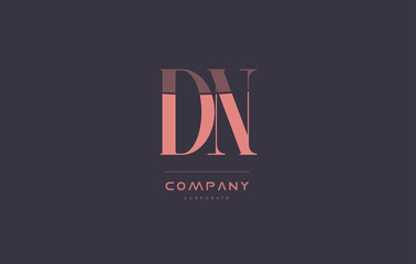 Fototapeta na wymiar dn d n pink vintage retro letter company logo icon design