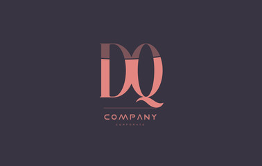 dq d q pink vintage retro letter company logo icon design
