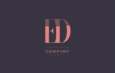 ed e d pink vintage retro letter company logo icon design