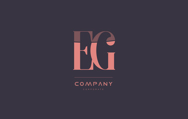 Fototapeta na wymiar eg e g pink vintage retro letter company logo icon design