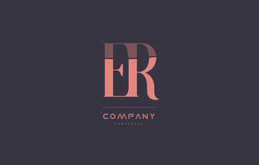 er e r pink vintage retro letter company logo icon design