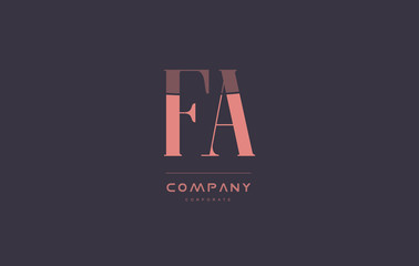 fa f a pink vintage retro letter company logo icon design