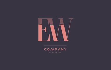 ew e w pink vintage retro letter company logo icon design