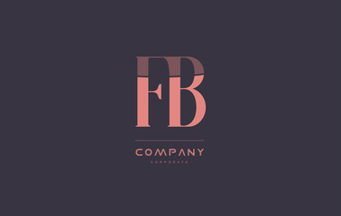 Fototapeta na wymiar fb f b pink vintage retro letter company logo icon design