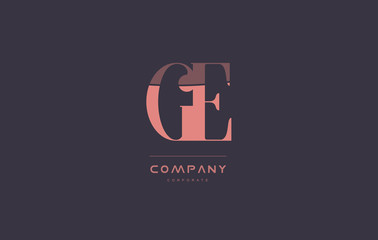 ge g e pink vintage retro letter company logo icon design