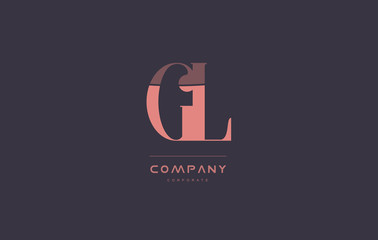 Fototapeta na wymiar gl g l pink vintage retro letter company logo icon design