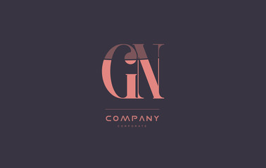 gn g n pink vintage retro letter company logo icon design
