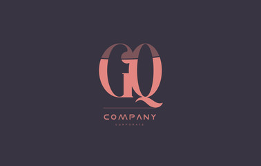 gq g q pink vintage retro letter company logo icon design
