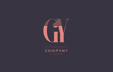 gy g y pink vintage retro letter company logo icon design