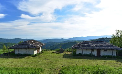 Fototapeta na wymiar Village in mountains