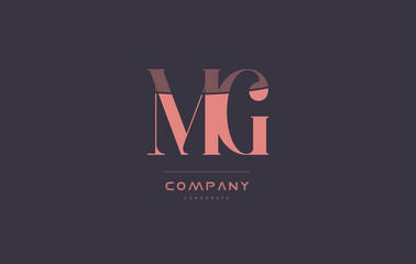 mg m g pink vintage retro letter company logo icon design - obrazy, fototapety, plakaty