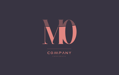 mo m o pink vintage retro letter company logo icon design