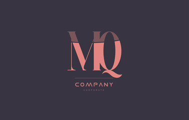 mq m q pink vintage retro letter company logo icon design