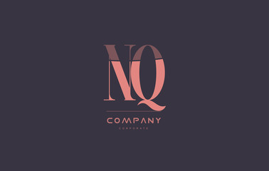 nq n q pink vintage retro letter company logo icon design